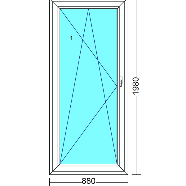 Arkitek 70 bukó-nyíló műanyag erkélyajtó balos 90x200 cm