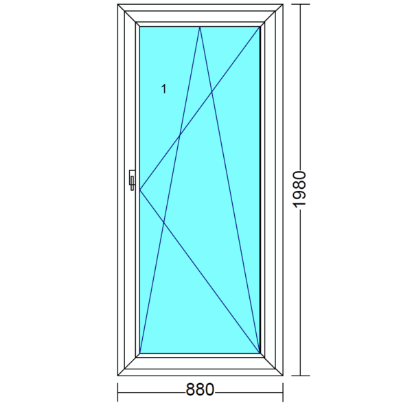 Arkitek 70 bukó-nyíló műanyag erkélyajtó jobbos 90x200 cm