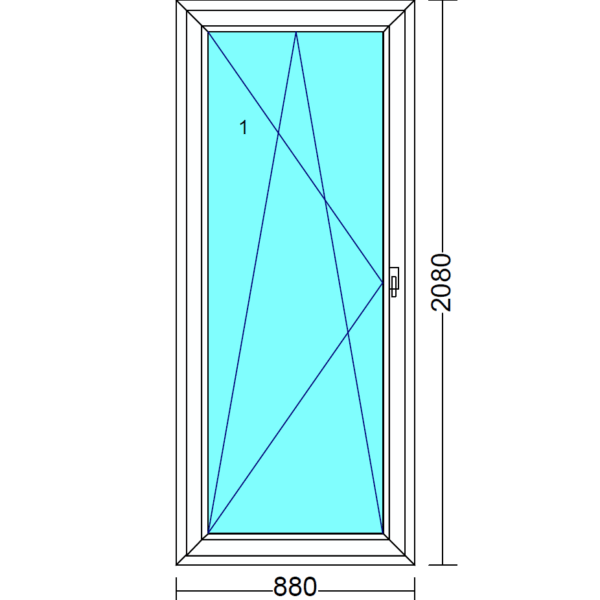 Arkitek 70 bukó-nyíló műanyag erkélyajtó balos 90x210 cm