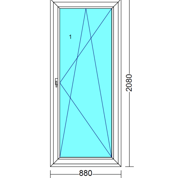 Arkitek 70 bukó-nyíló műanyag erkélyajtó jobbos 90x210 cm